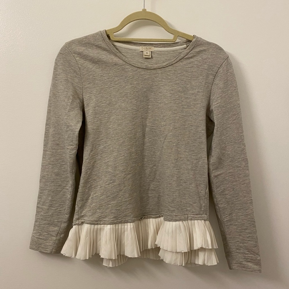 Jcrew Casual Gray Long-sleeve with Ruffles